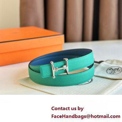 Hermes Mors H belt buckle  &  Reversible leather strap 24 mm 03 2023